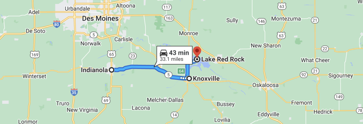 Indianola To Lake Red Rock